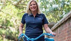 Kathy Cole with a Lowvelo bike